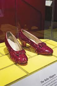 Photo of Dorothy's Red Slippers on display in the Smithsonian. Photo is courtesy of Smithsonian Magazine.